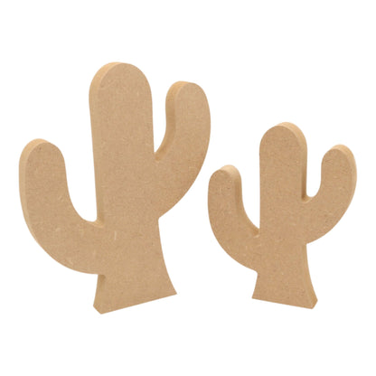 CNC routed freestanding cactus shapes made from MDF, quality craft shapes for DIY projects.