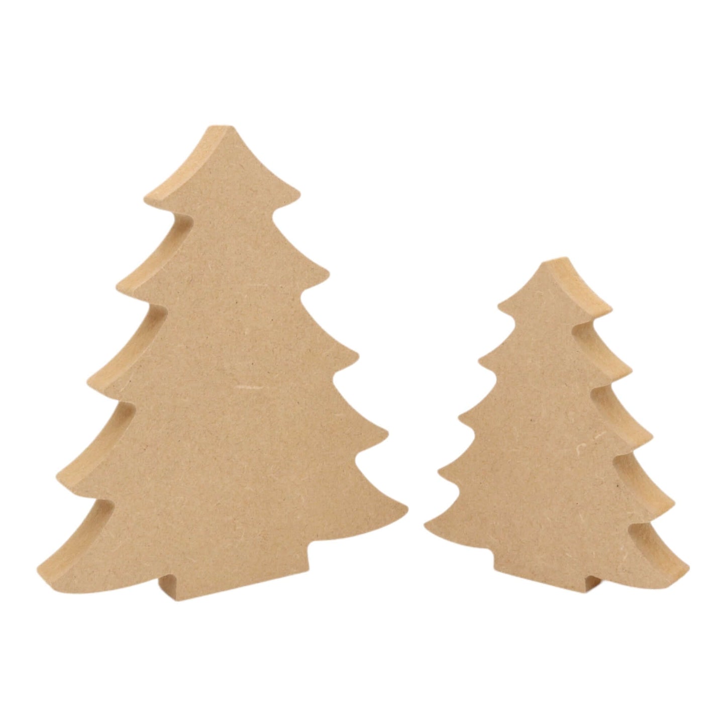 CNC routed freestanding Christmas tree s2 shapes made from MDF, quality craft shapes for DIY projects.