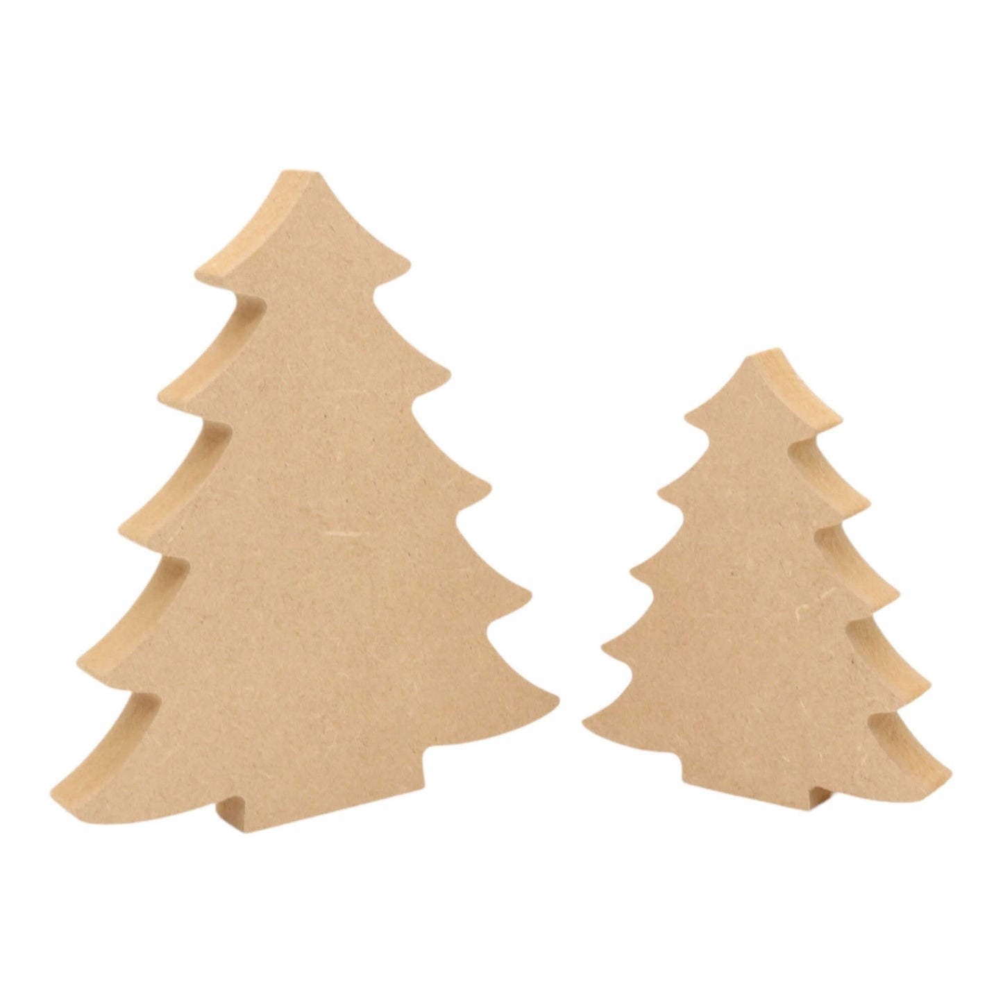 CNC routed freestanding Christmas tree s2 shapes made from MDF, quality craft shapes for DIY projects.