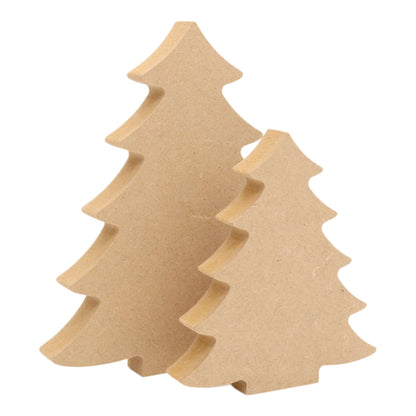 CNC routed freestanding Christmas tree s2 shapes made from MDF, quality craft shapes for DIY projects.