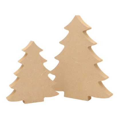 CNC routed freestanding Christmas tree s2 shapes made from MDF, quality craft shapes for DIY projects.