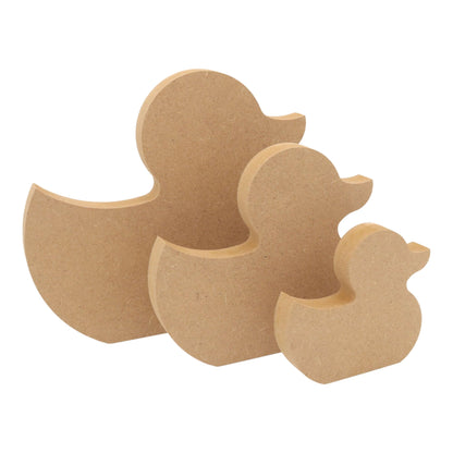 CNC routed freestanding duck shapes made from MDF, quality craft shapes for DIY projects.