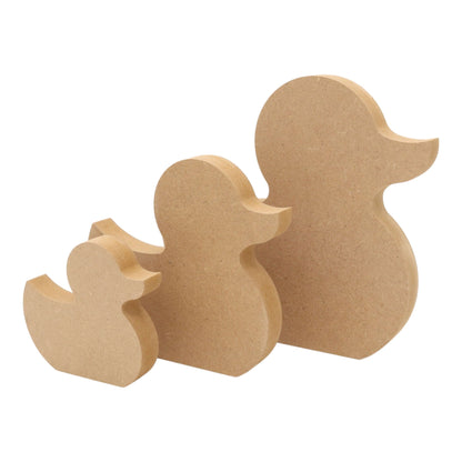 CNC routed freestanding duck shapes made from MDF, quality craft shapes for DIY projects.