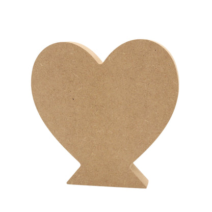 CNC routed freestanding heart with base shapes made from MDF, quality craft shapes for DIY projects.