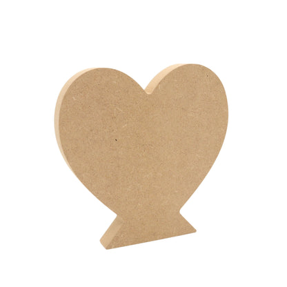 CNC routed freestanding heart with base shapes made from MDF, quality craft shapes for DIY projects.