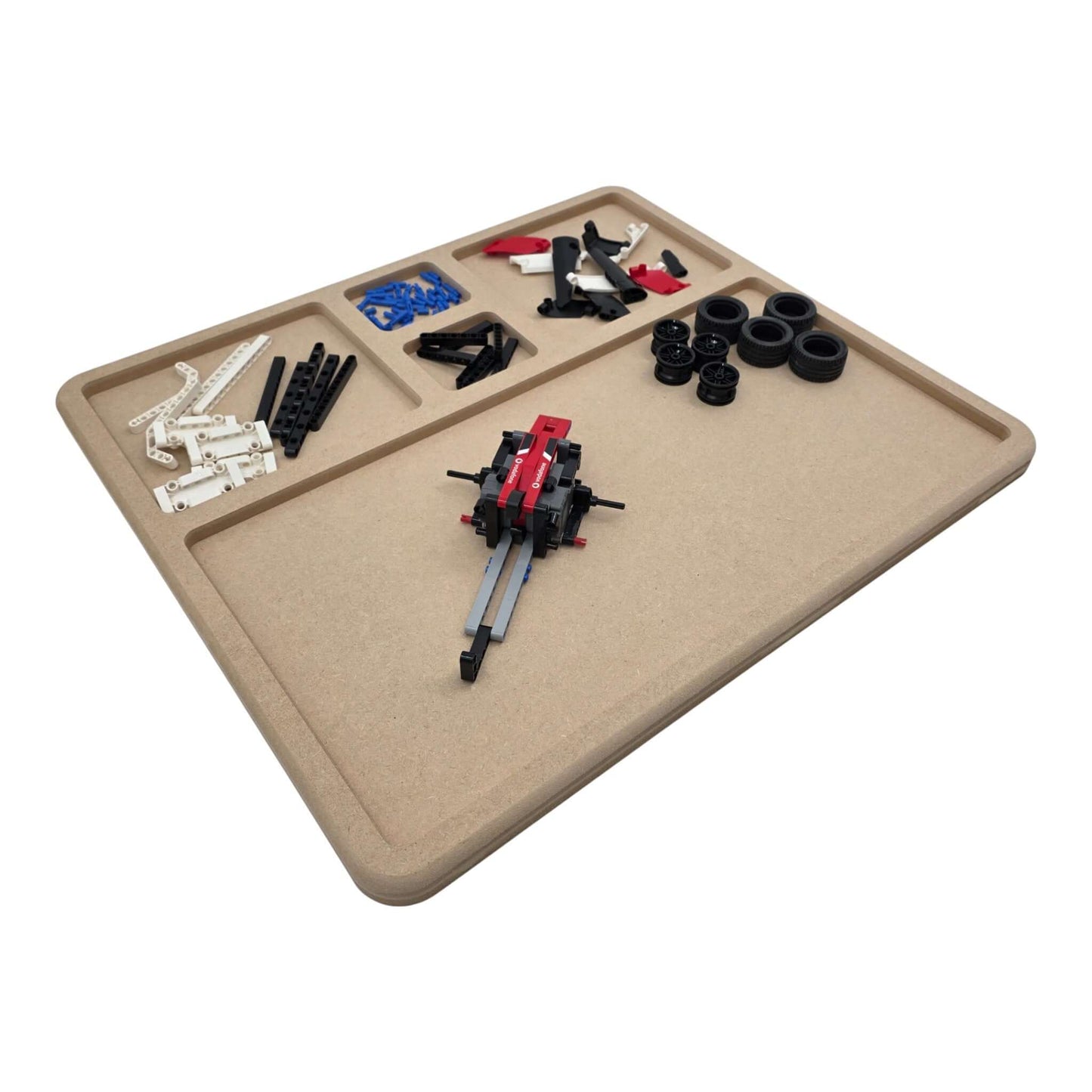 Pro-Series Large | LEGO® Compatible Sorting & Building Tray | LS5 with various LEGO® parts organized.