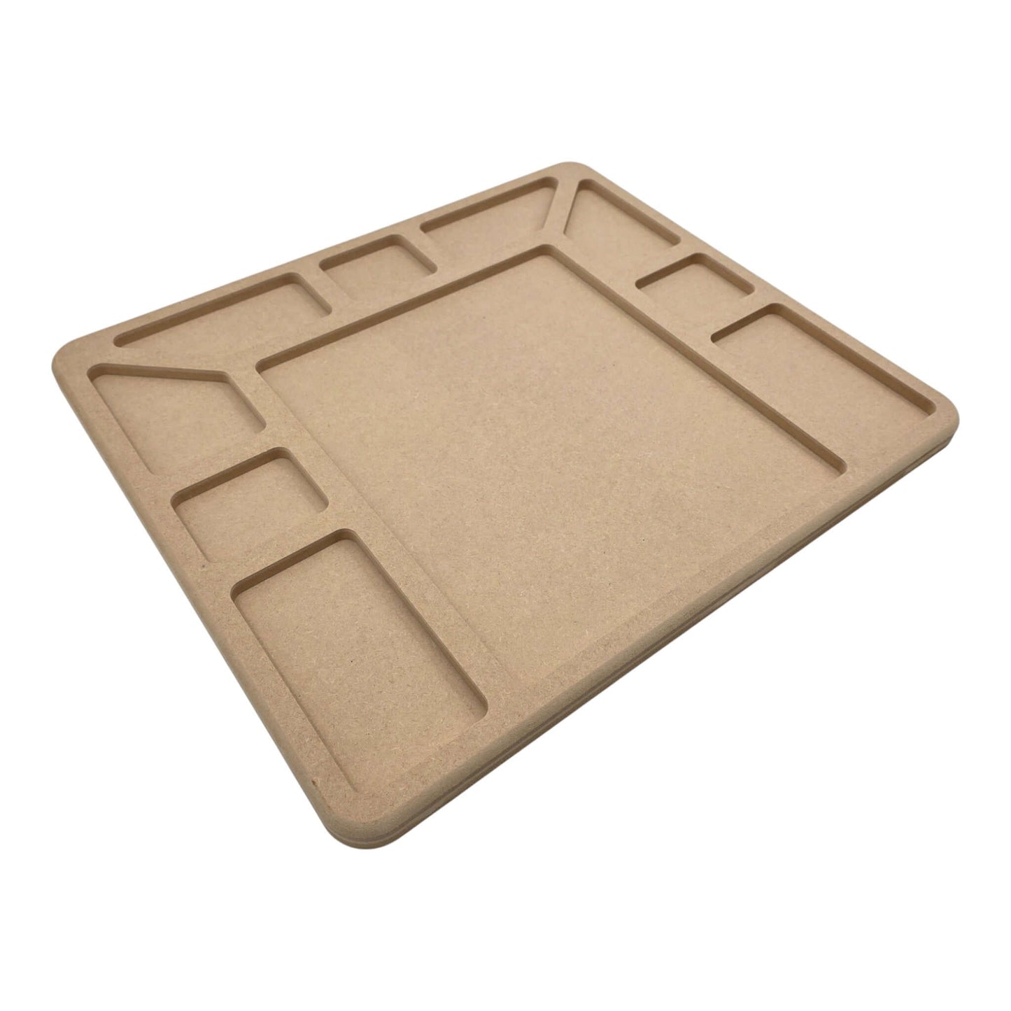 Empty LEGO Compatible Sorting & Building Tray for easy organization. Left hand view. LS6