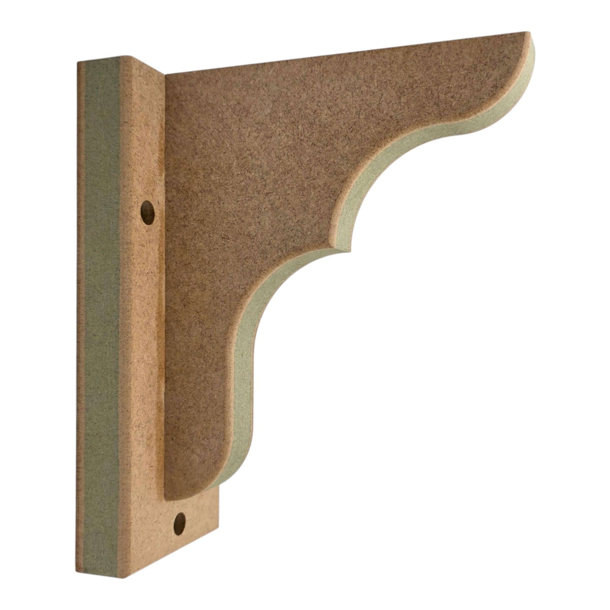 Shaker Gallows Bracket with Backplate - Style 4, precision-crafted premium MDF structural support shelf bracket.