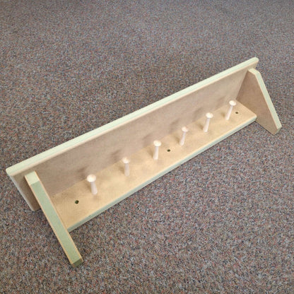 Modern Shaker Peg Shelf handmade shelf with pegs ready to paint, showcasing quality MDF construction.