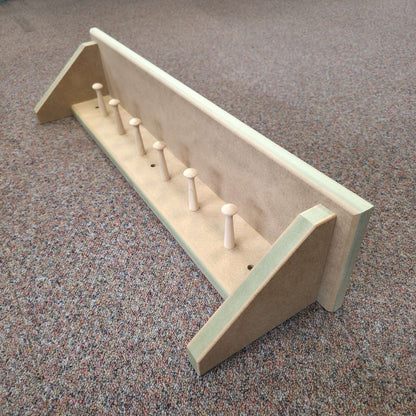 Modern Shaker Peg Shelf - Handmade shelf with pegs, ready to paint for hallways, kitchens, and nurseries.