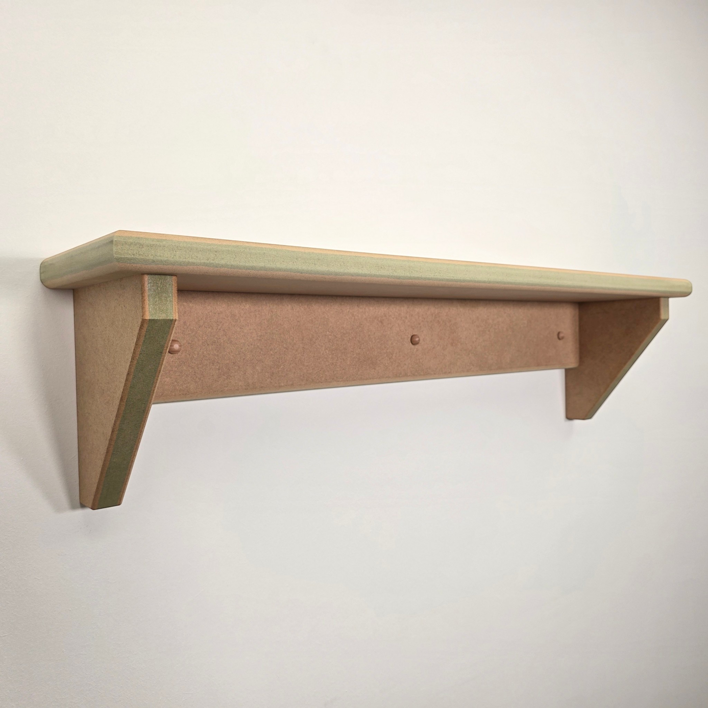 Modern Shaker Wall Shelf - Handmade wall shelf with smooth surface, ready for painting and easy installation.