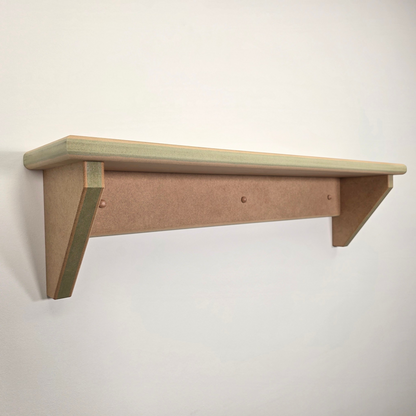 Modern Shaker Wall Shelf - Handmade wall shelf with smooth surface, ready for painting and easy installation.