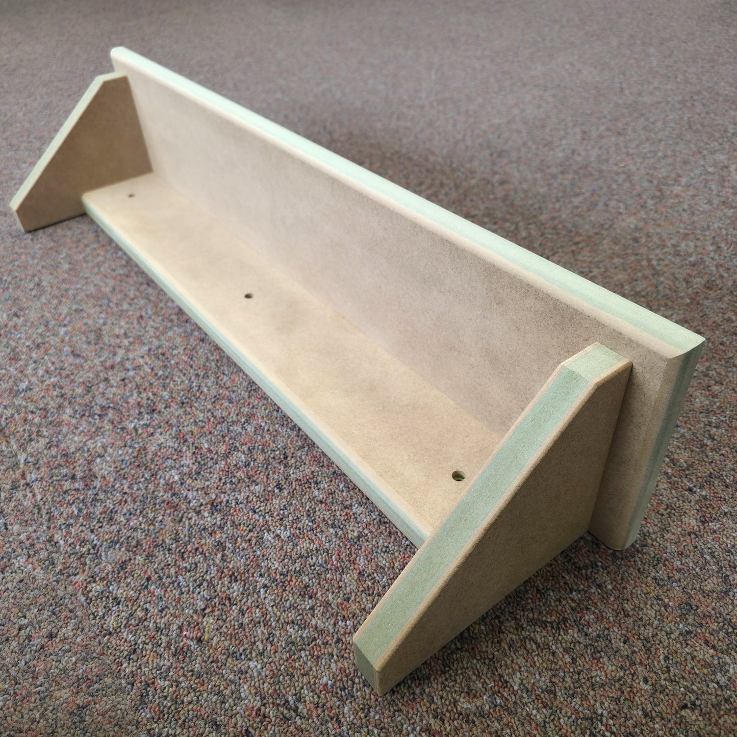 Modern Shaker Wall Shelf in natural finish, showcasing its clean design and sturdy construction for efficient wall organization.