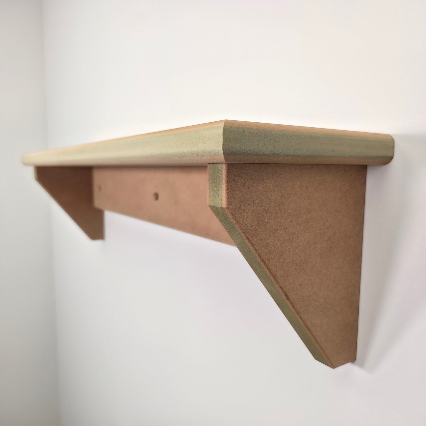 Modern Shaker Wall Shelf showing clean lines and solid construction, perfect for organizing wall space.