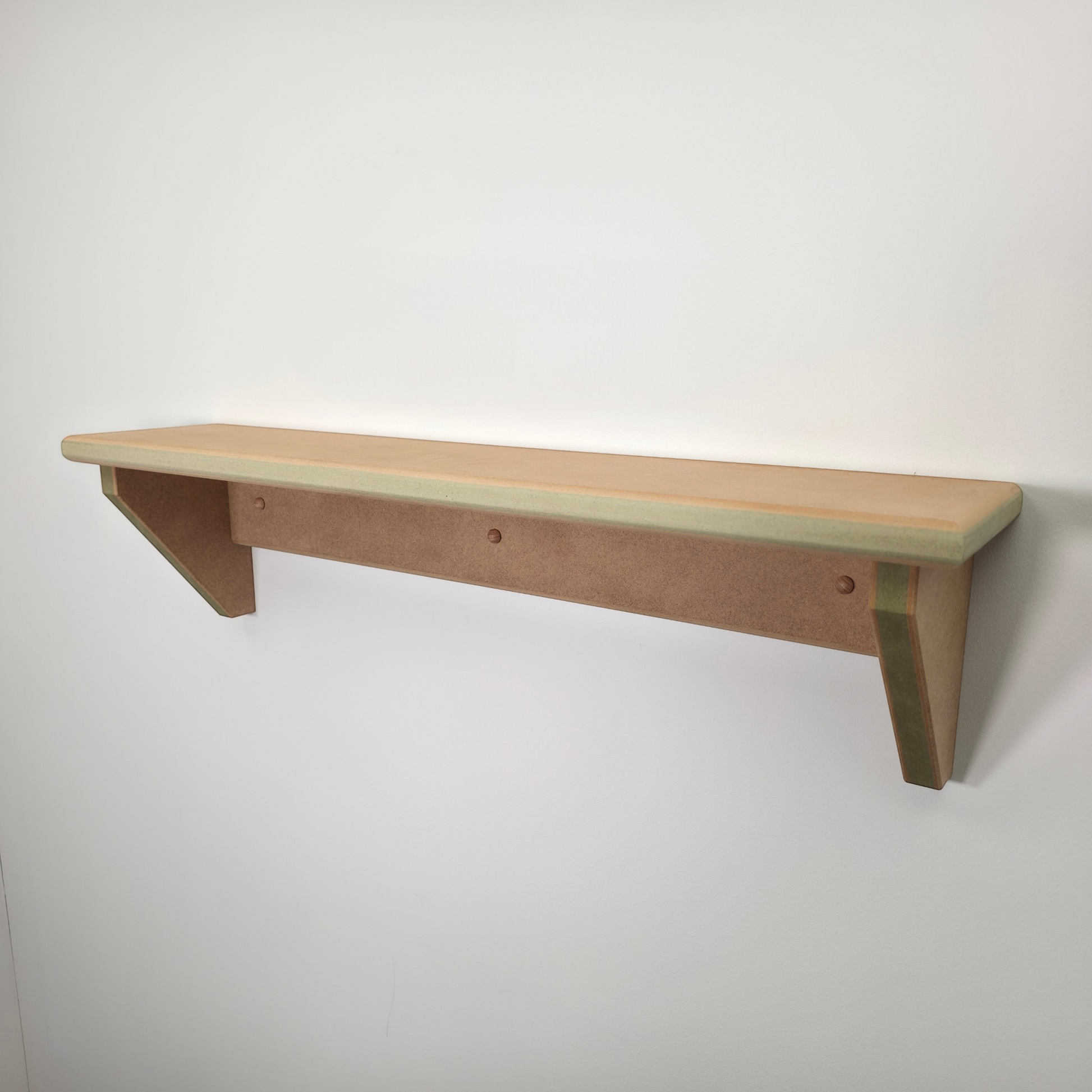 Modern Shaker Wall Shelf - Handmade ready to paint, showcasing clean lines and sturdy construction.
