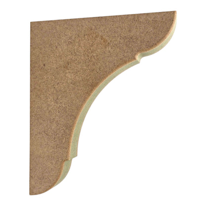 Traditional Shaker Shelf Bracket - Style 1, made from moisture-resistant MDF for kitchen shelving.