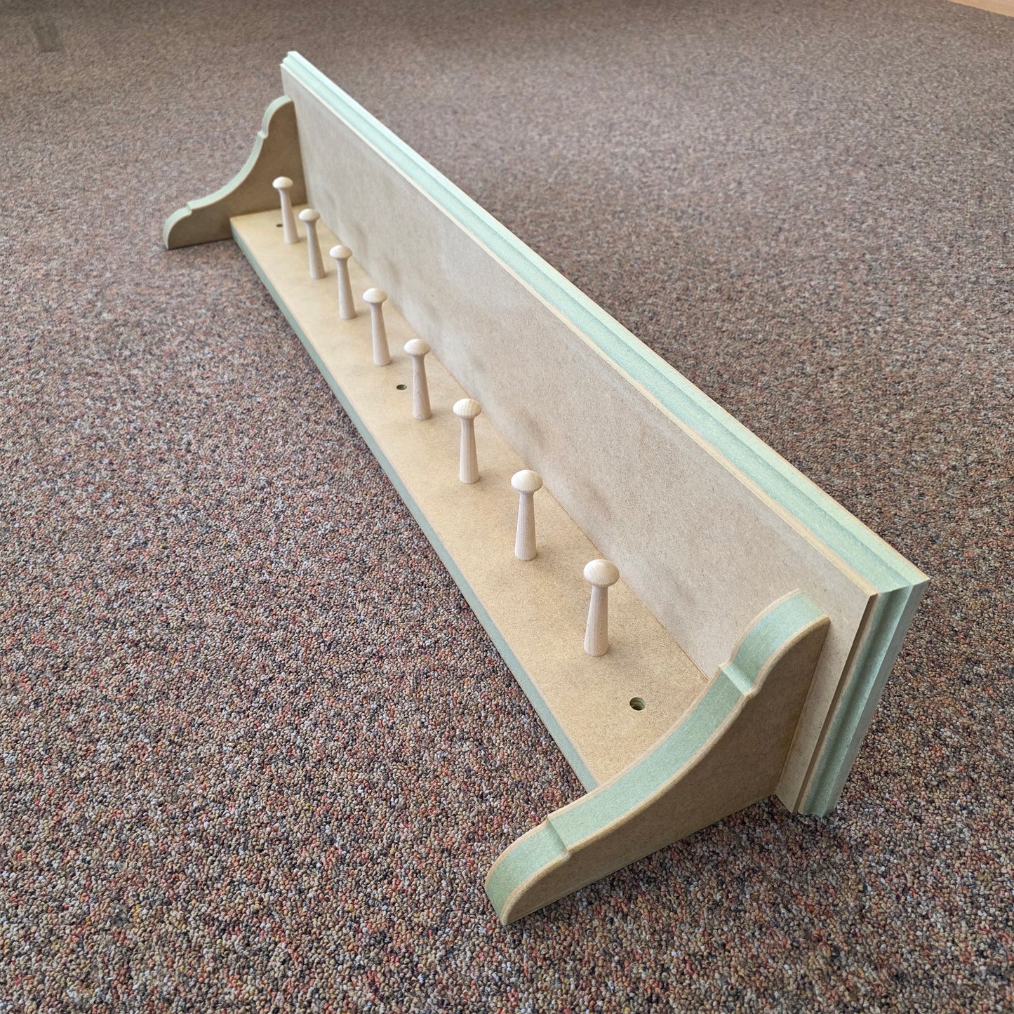 Handmade Traditional Shaker Peg Shelf - Ready to Paint