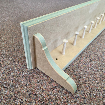 Handmade Traditional Shaker Peg Shelf - Ready to Paint