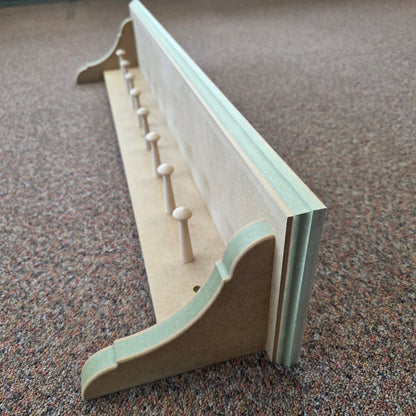 Handmade Traditional Shaker Peg Shelf - Ready to Paint