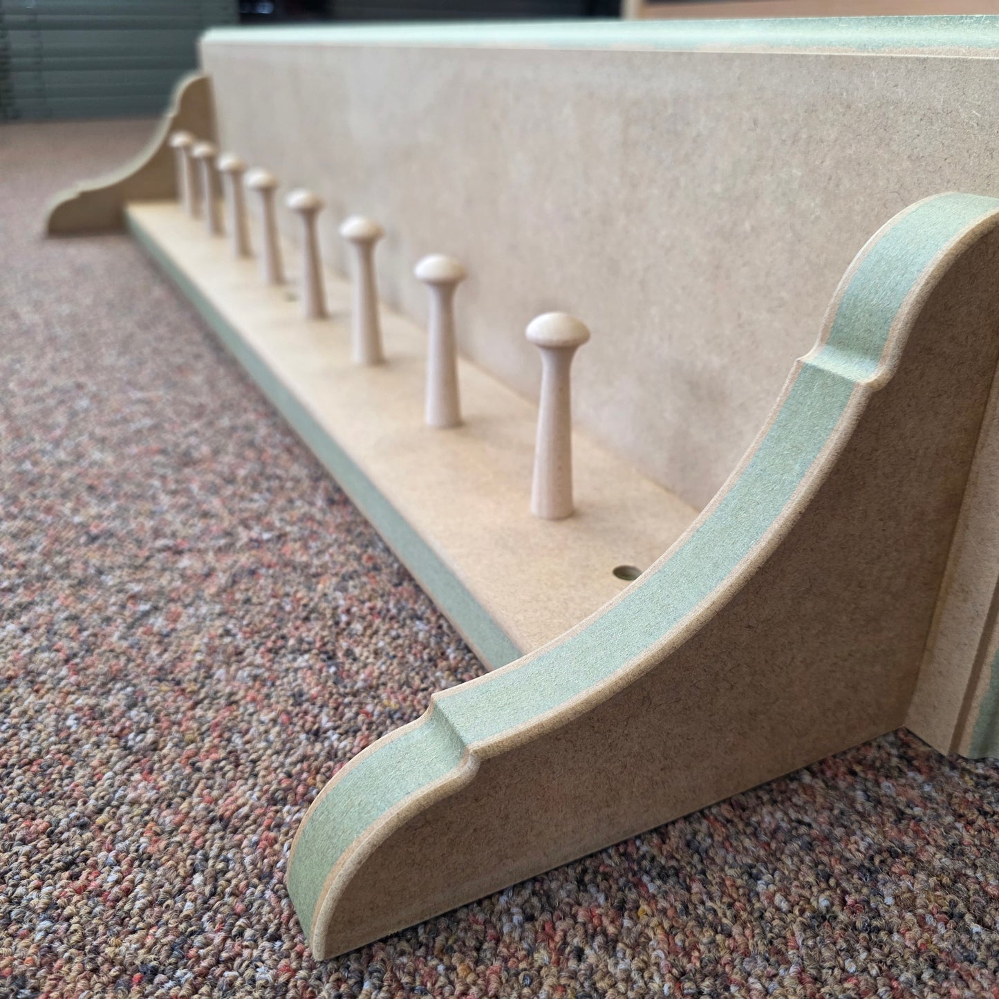 Handmade Traditional Shaker Peg Shelf - Ready to Paint