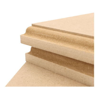 CNC routed square shapes made from MDF with a trophy edge, quality craft shapes for DIY projects.