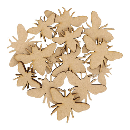 Bumble Bee MDF Craft Shape - laser-cut bee shapes for DIY projects, showcasing a variety of charming insect silhouettes.