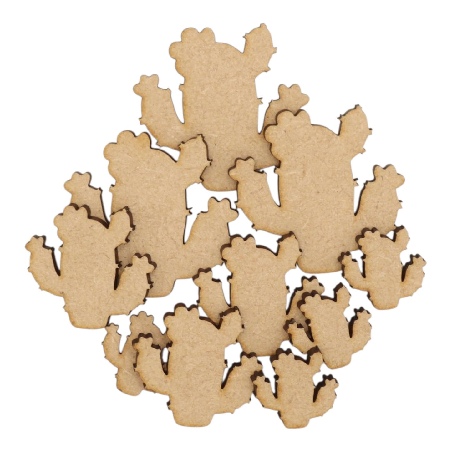 Cactus (Style 2) MDF Craft Shape collection featuring sturdy laser-cut cactus shapes in various sizes.
