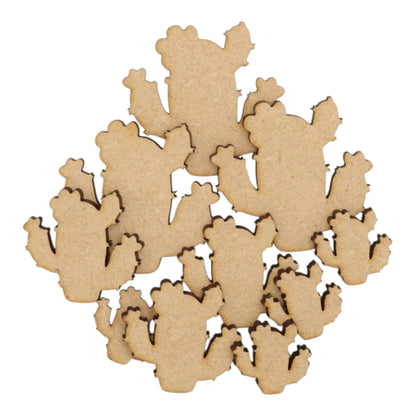 Cactus (Style 2) MDF Craft Shape collection featuring sturdy laser-cut cactus shapes in various sizes.