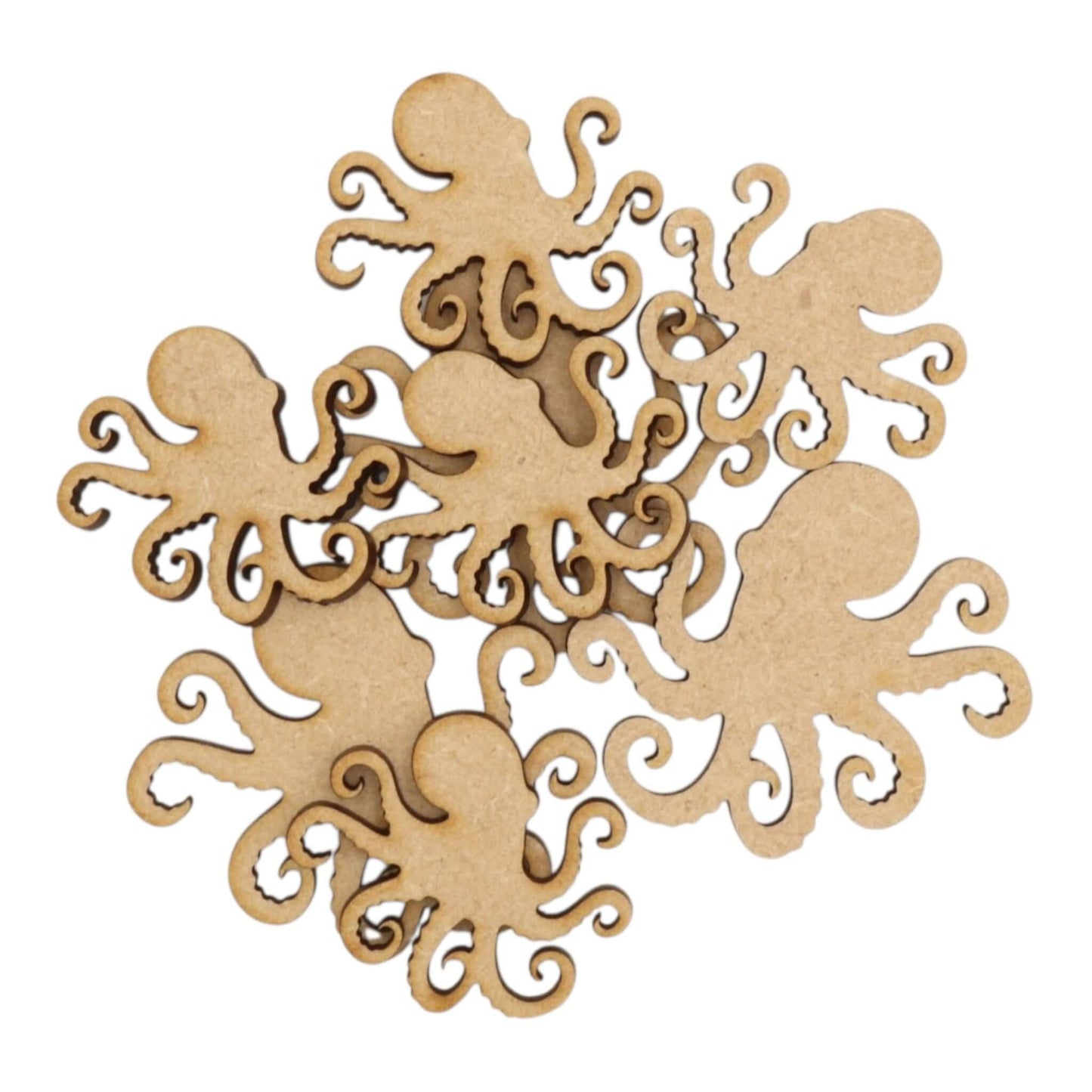 Octopus MDF Craft Shape - laser-cut octopus shapes perfect for coastal decor and nautical art projects