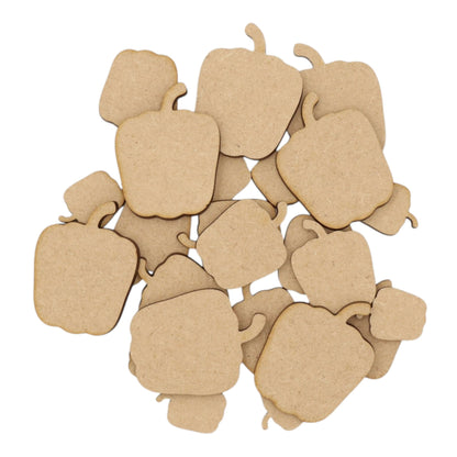 Pepper MDF Craft Shape - assorted laser-cut MDF pepper shapes for crafts and kitchen décor.