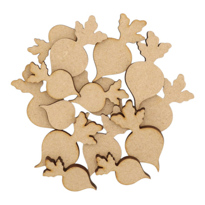 Radish MDF Craft Shape - collection of laser-cut radish shapes for creative projects.