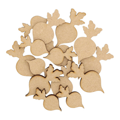 Radish MDF Craft Shape - laser-cut wooden radish shapes perfect for creative projects and home décor.