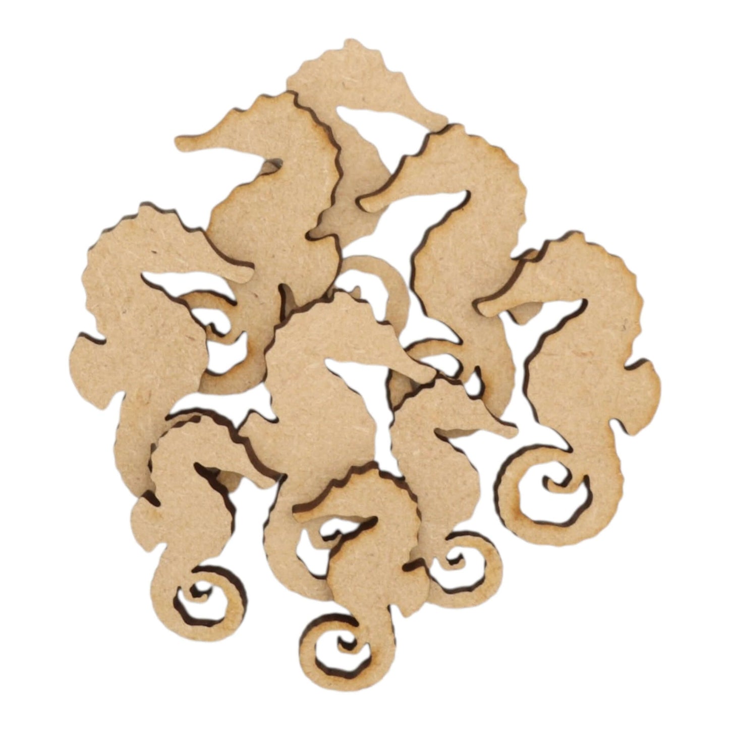 Seahorse MDF Craft Shape - collection of laser-cut seahorse shapes made from 3mm MDF.