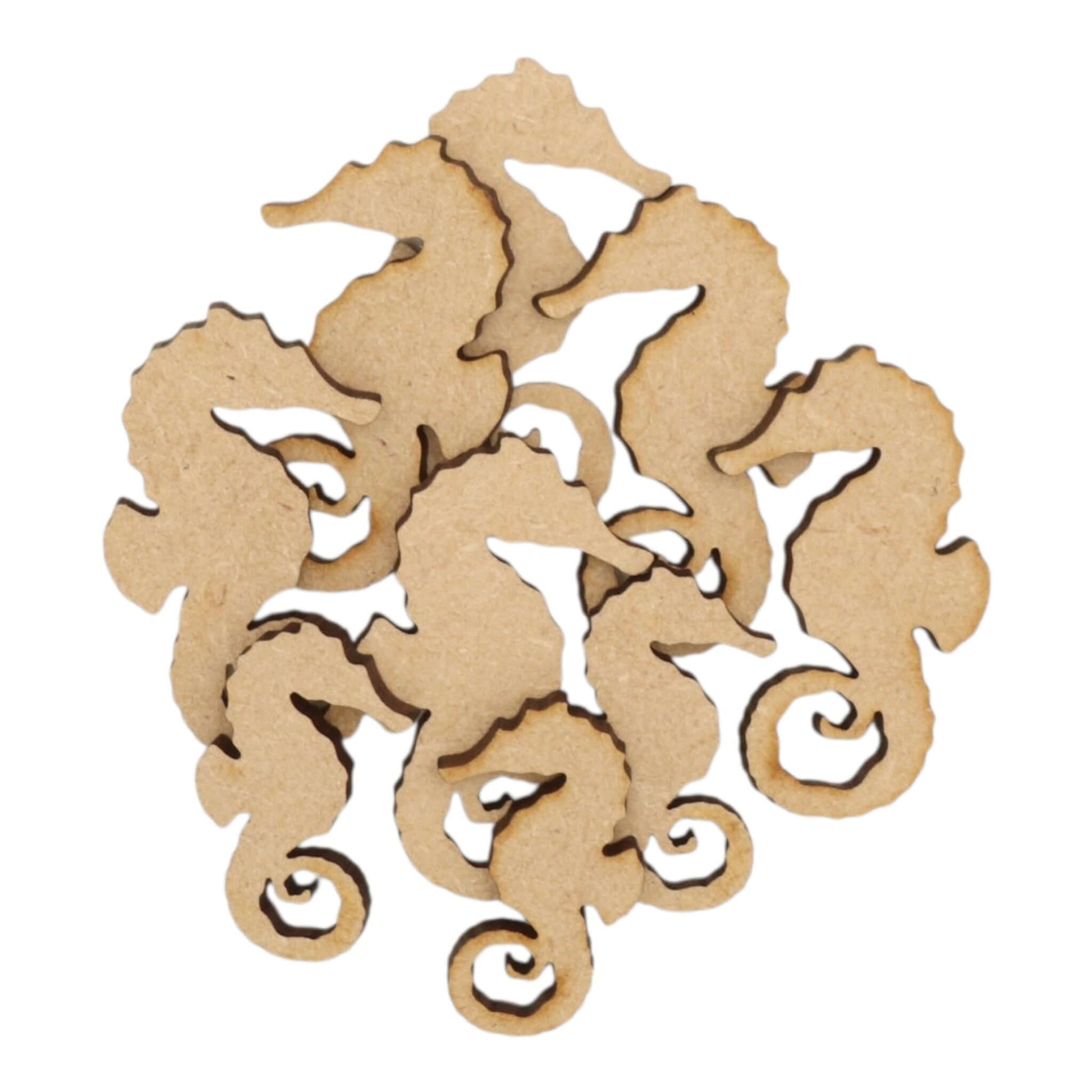 Seahorse MDF Craft Shape - collection of laser-cut seahorse shapes made from 3mm MDF.