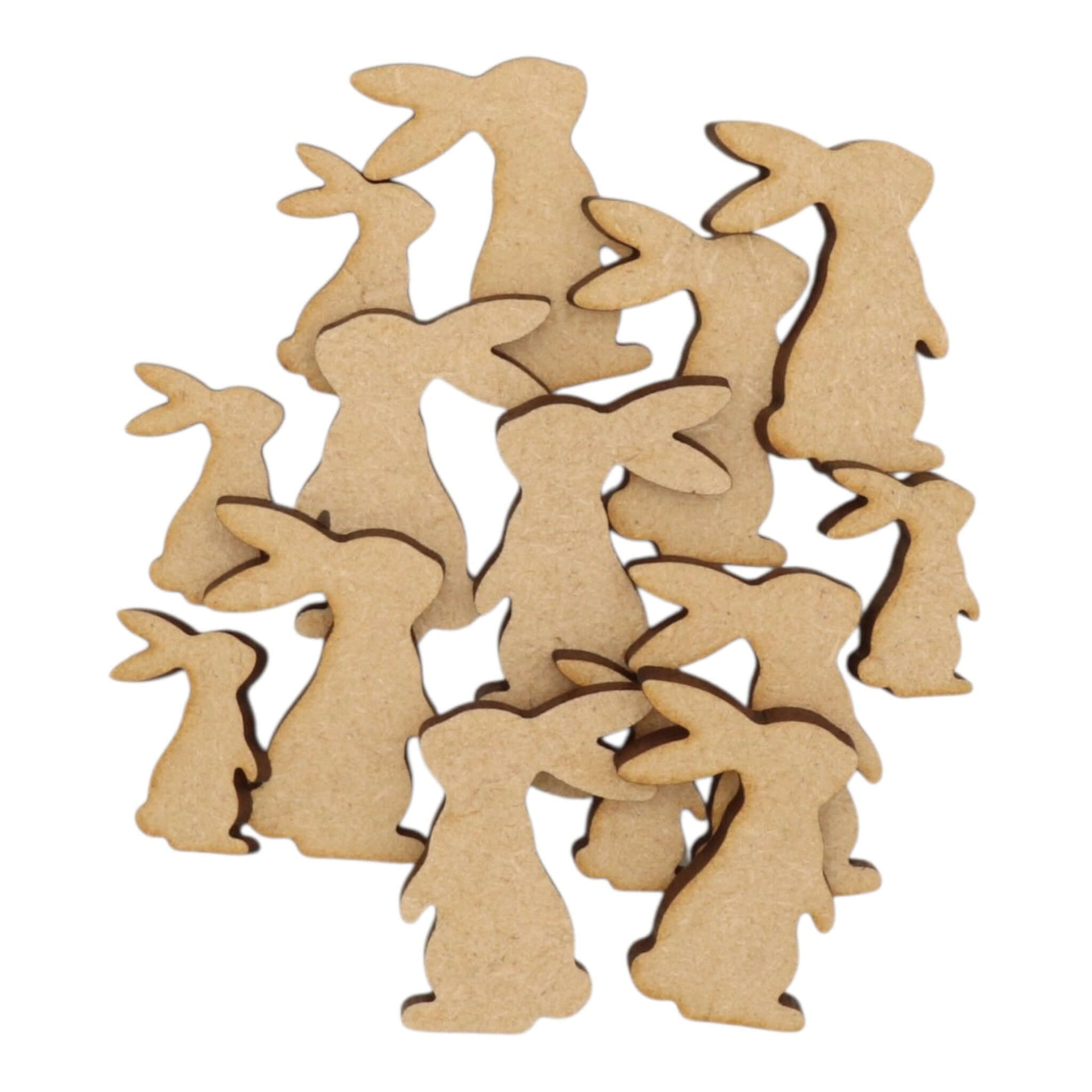Standing Rabbit MDF Craft Shape collection of wooden bunny silhouettes for Easter décor and crafts.