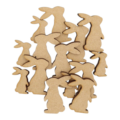 Standing Rabbit MDF Craft Shape collection of wooden bunny silhouettes for Easter décor and crafts.