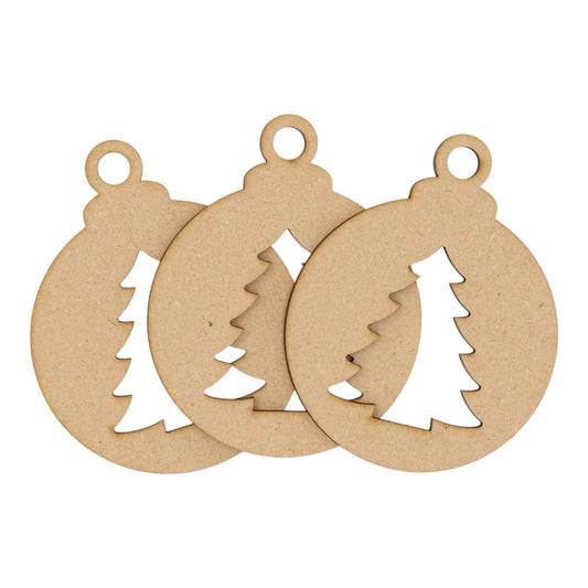 Wooden MDF Christmas Bauble Style 10
