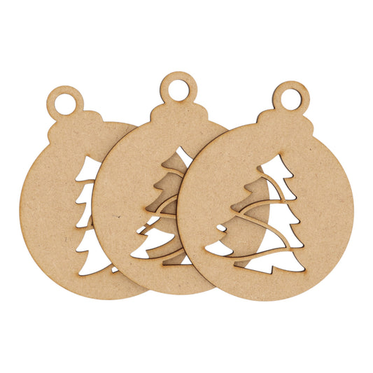 Wooden MDF Christmas Bauble Style 11