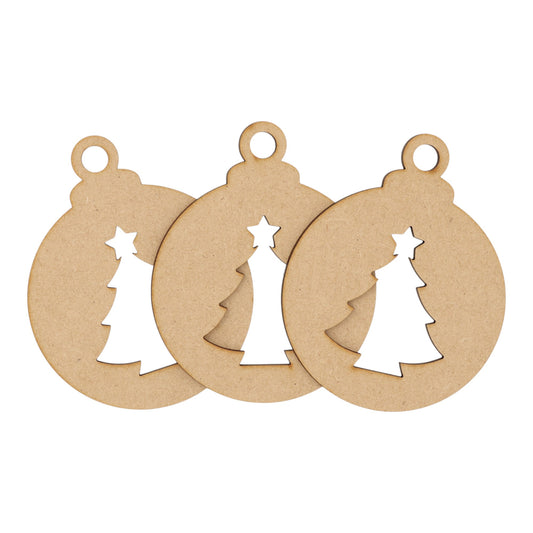 Wooden MDF Christmas Bauble Style 13