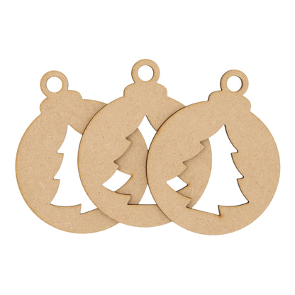 Wooden MDF Christmas Bauble Style 14