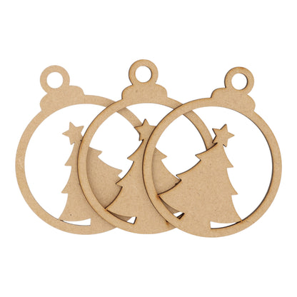 Wooden MDF Christmas Bauble Style 3