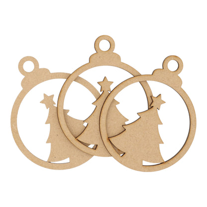 Wooden MDF Christmas Bauble Style 3