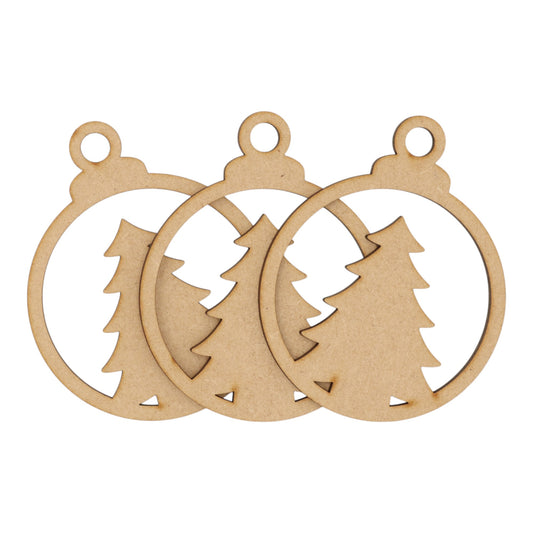 Wooden MDF Christmas Bauble Style 4