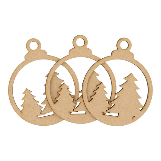 Wooden MDF Christmas Bauble Style 6