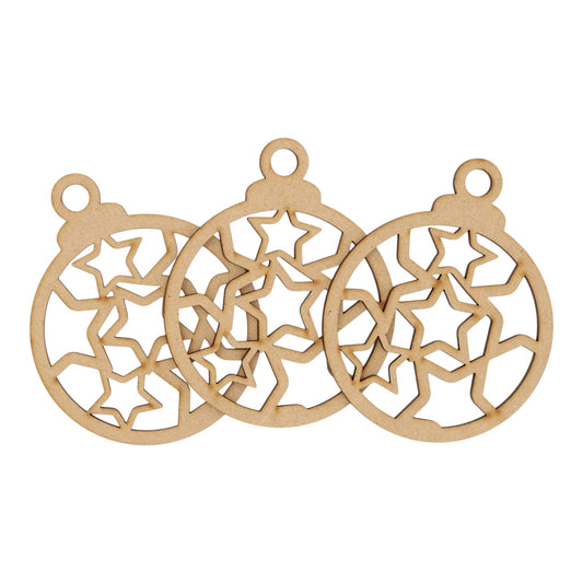 Wooden MDF Christmas Bauble Style 7