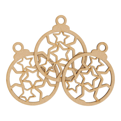 Wooden MDF Christmas Bauble Style 7