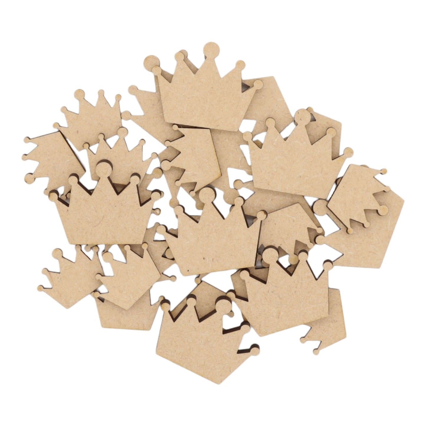 Laser cut MDF crown s1 craft shapes, 3mm thick, perfect for arts & crafts projects.