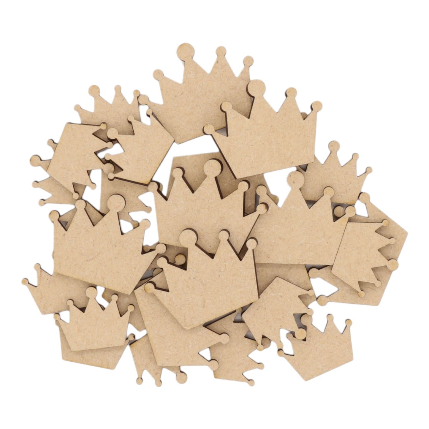 Laser cut MDF crown s1 craft shapes, 3mm thick, perfect for arts & crafts projects.