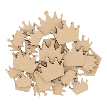 Laser cut MDF crown s1 craft shapes, 3mm thick, perfect for arts & crafts projects.