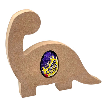 Dinosaur Egg Holder - Facing Back showcasing a brontosaurus silhouette with an egg inside for Easter decor.